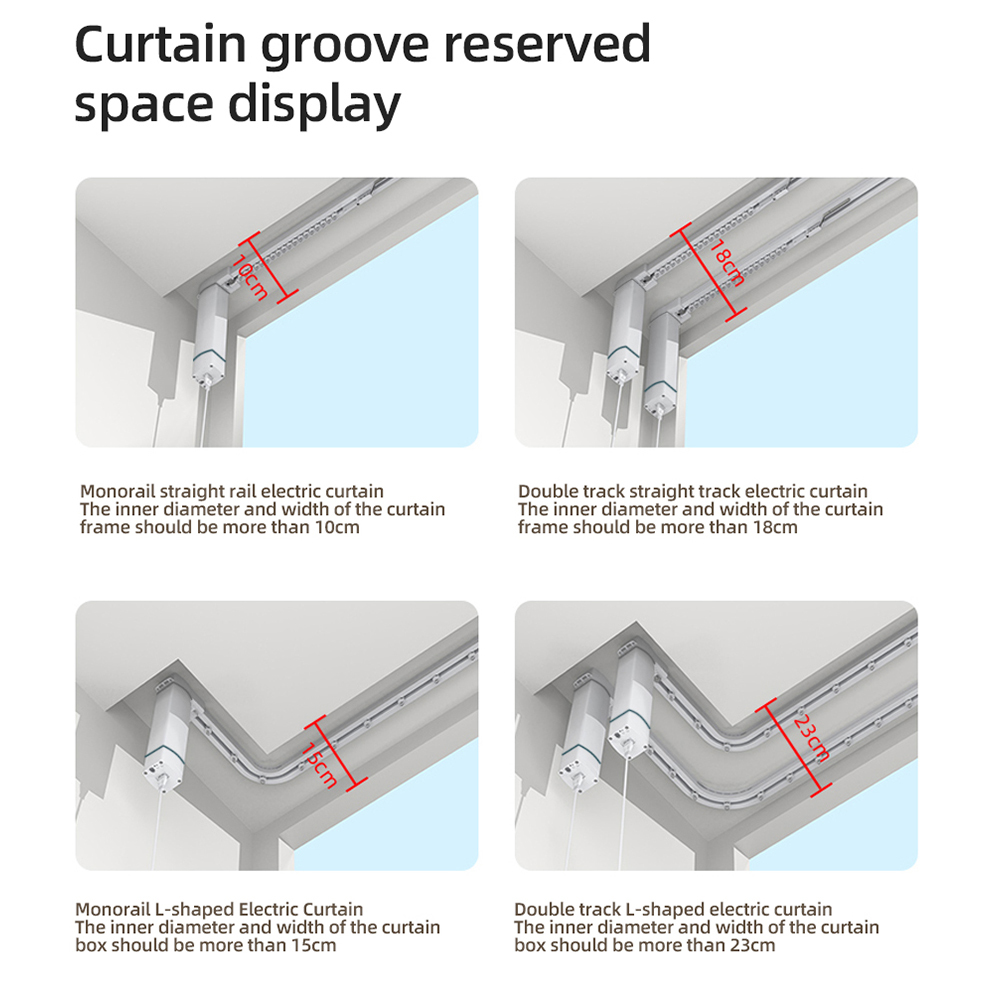 Zemismart Wifi HomeKit Smart Curtain Motor with Track Work with HomePod mini Tuya Alexa Google Assistant Voice Remote Timer Control