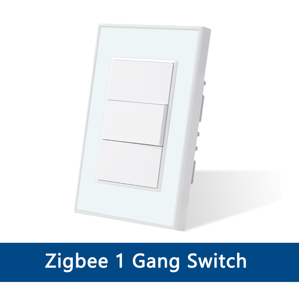 Zemismart Zigbee Push Button Switch Neutral Required works with Tuya HomeKit Siri Alexa Google Home Control Zemismart Zigbee Smart Switches