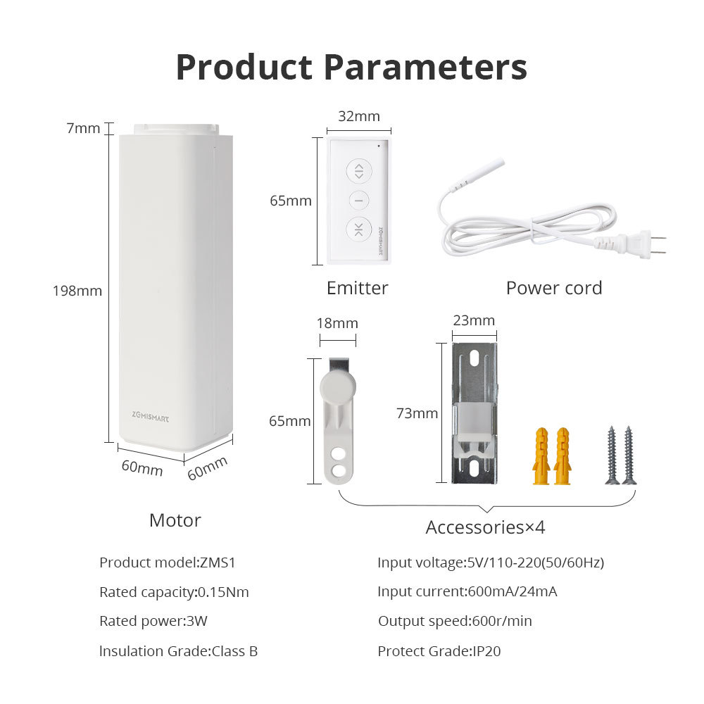 Zemismart WiFi Motorized Splicing Curtain Track Smart Electric Motor works with Tuya Alexa Google Home Voice Control Smart Life APP Timer