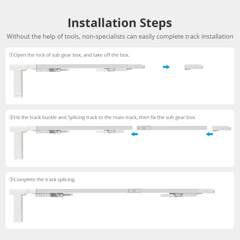 Zemismart WiFi Motorized Splicing Curtain Track Smart Electric Motor works with Tuya Alexa Google Home Voice Control Smart Life APP Timer