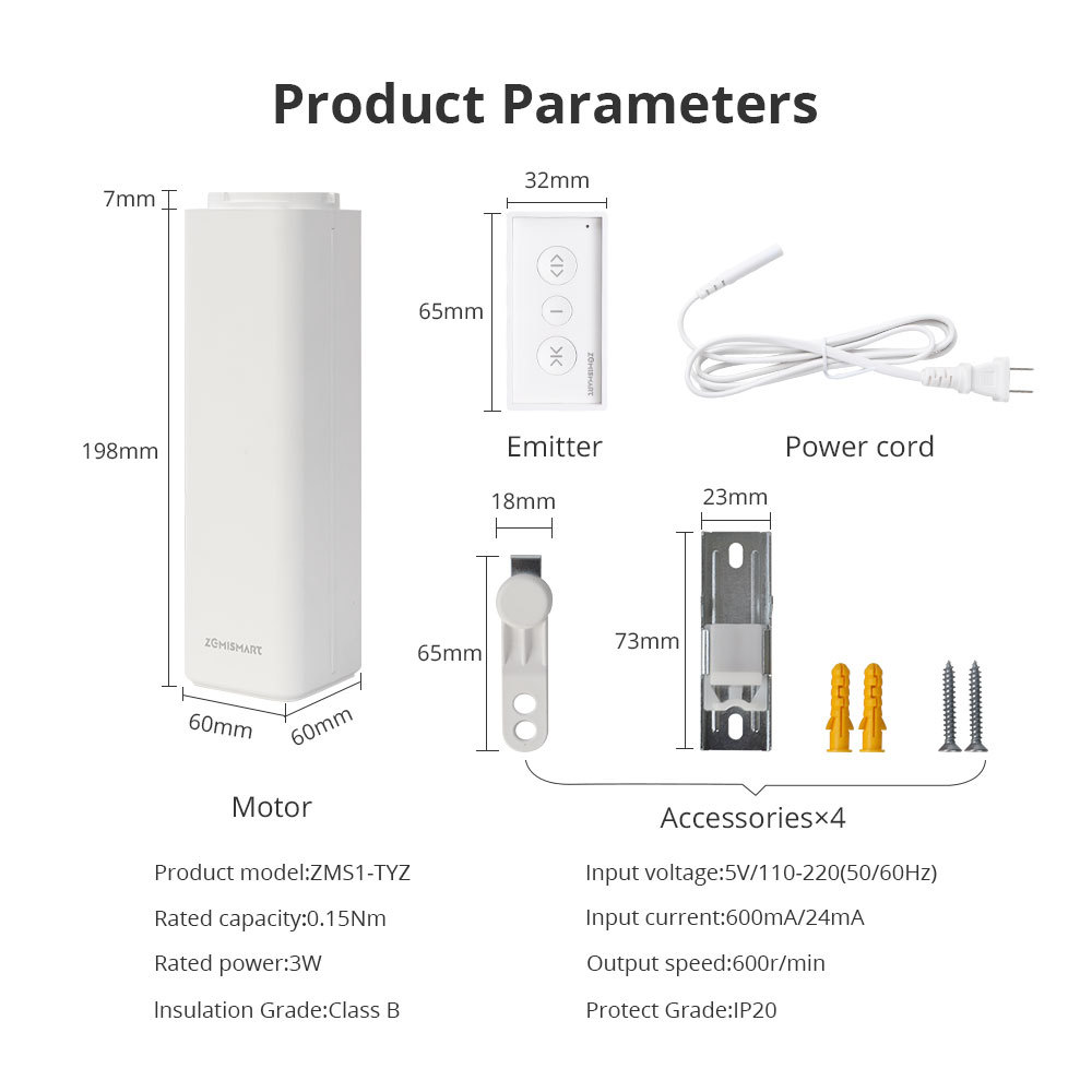 Zemismart Zigbee Electric Curtain Motor with Splicing Track Smart Motor works with Tuya Alexa Google Home Voice Control RF Remote Control