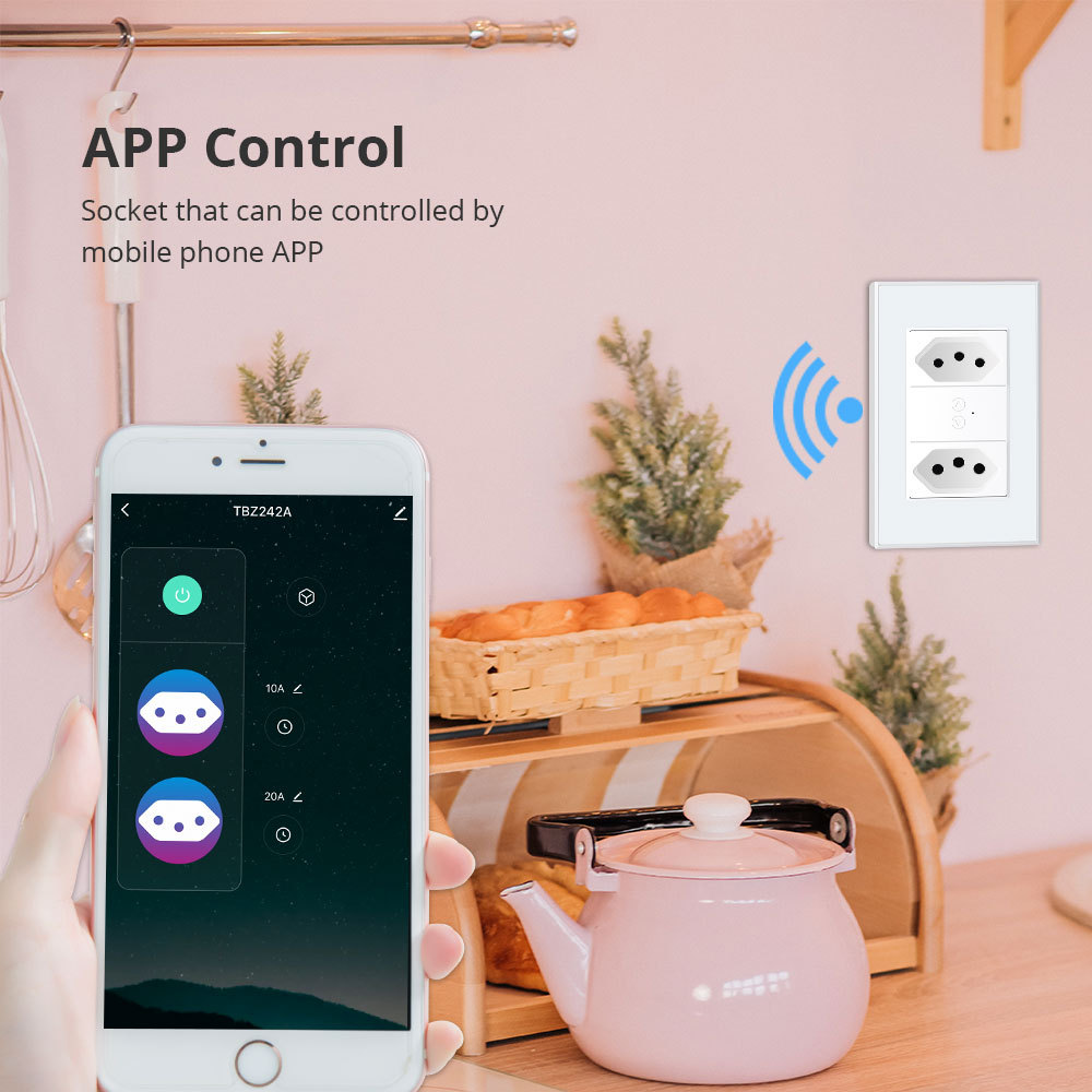 Zemismart New Design Zigbee Smart Brazil Socket 10A 20A Electric Brazilian Wall Dual Outlets works with Tuya Alexa Google HomeTimer Control