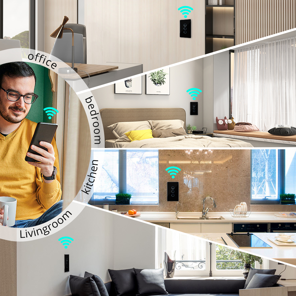 Zemismart Zigbee Smart Tempered Glass Wall Panel Light Touch Switch works with Tuya Alexa Google Home Siri Control Zemismart HomeKit Switch