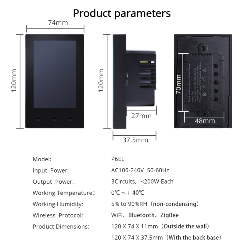 Zemismart Smart Central Control Touch Panel Built in Wireless Zigbee Hub US Multi-Control Panel works with Tuya Smart Life APP