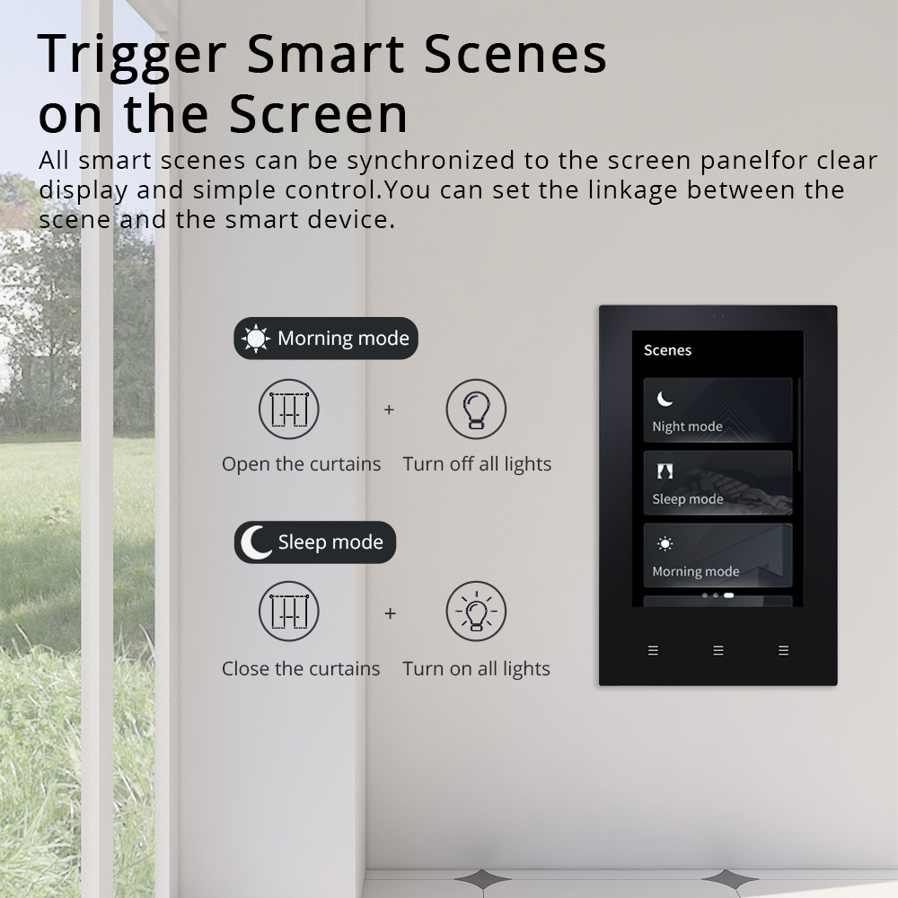 Zemismart Smart Central Control Touch Panel Built in Wireless Zigbee Hub US Multi-Control Panel works with Tuya Smart Life APP