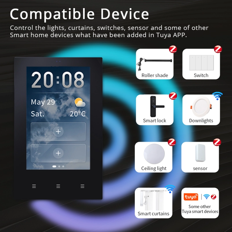 Zemismart Smart Central Control Touch Panel Built in Wireless Zigbee Hub US Multi-Control Panel works with Tuya Smart Life APP