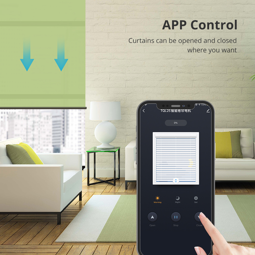 Zemismart Zigbee Roller Motor for 30mm Tube Rechargable Smart Electric Engine Alexa Google Assistant Smart Remote Control