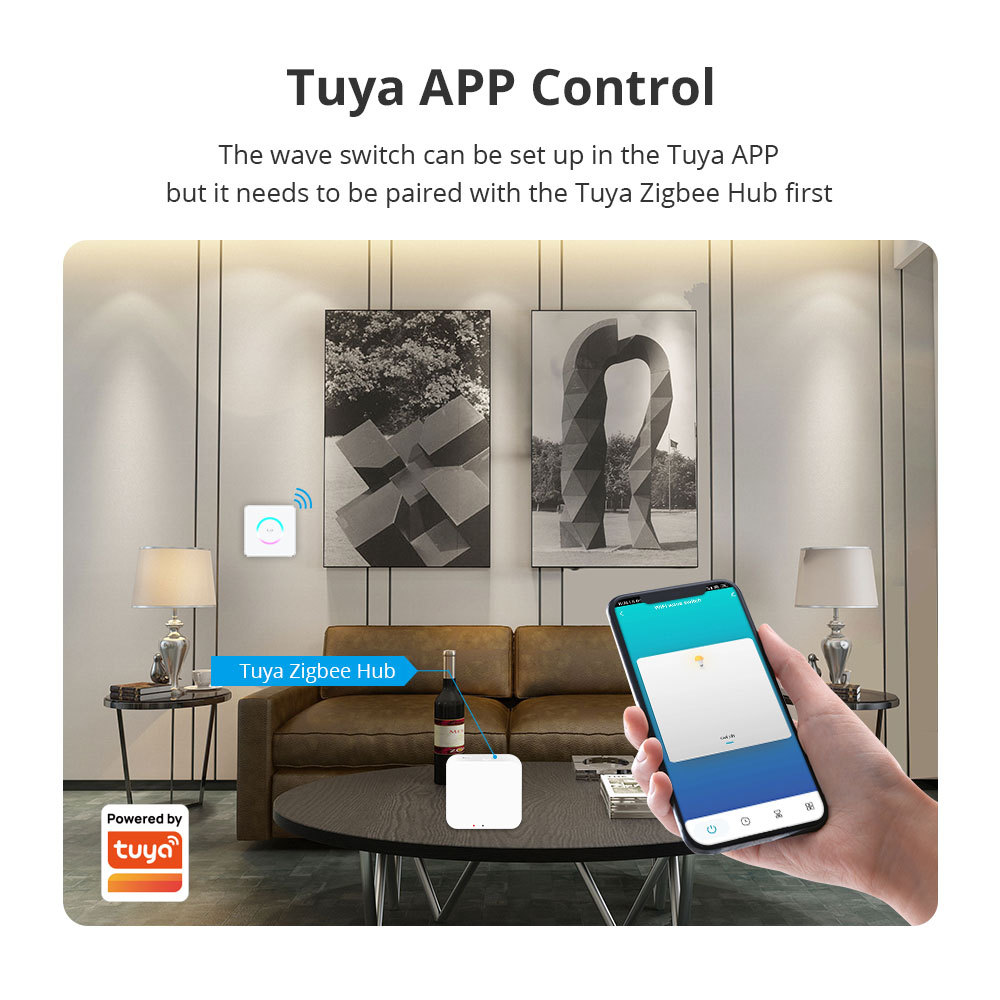 Zemismart Zigbee Smart Wave Switch Microwave Induction Interruptor With Neutral Support works with Tuya Alexa Google Home Voice Control
