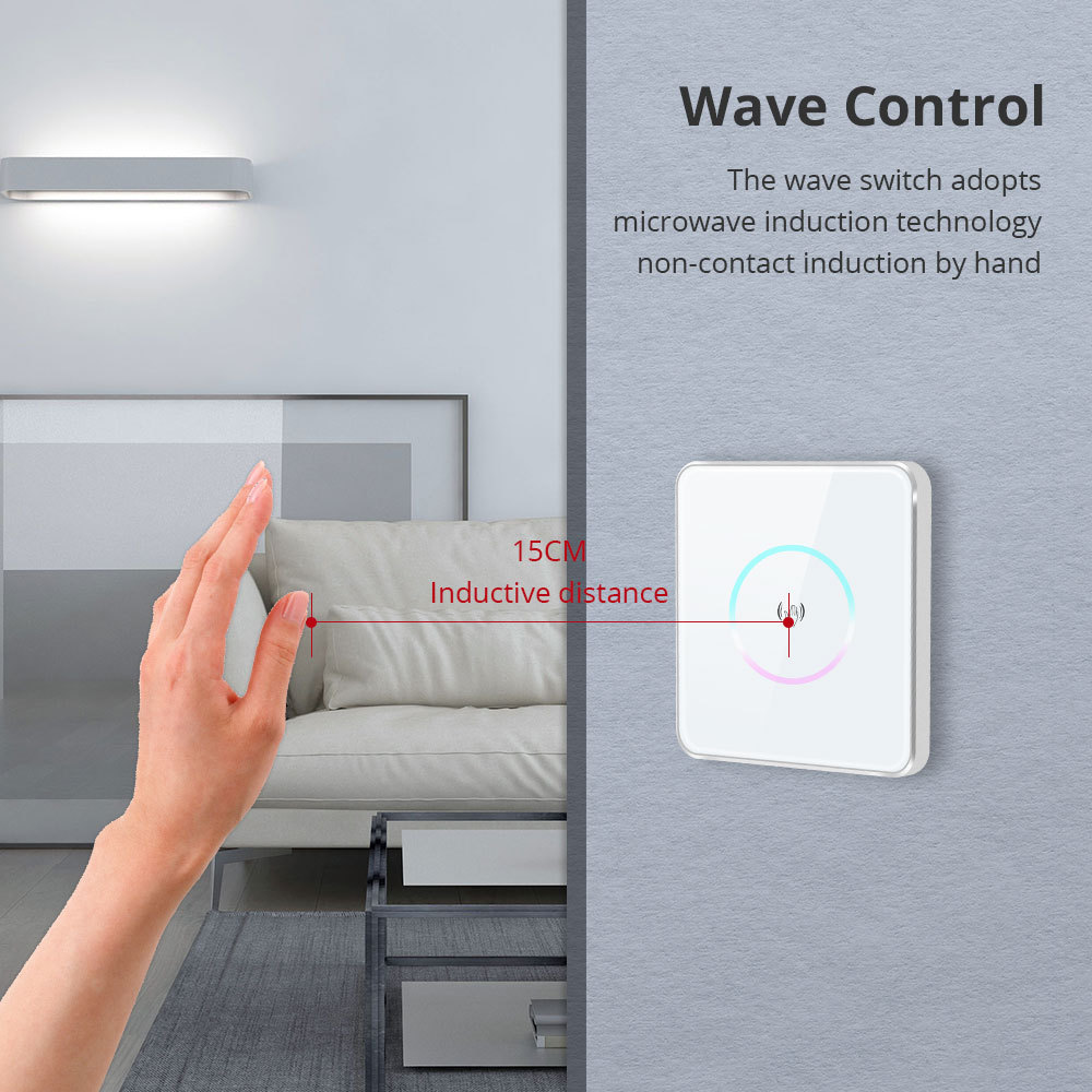 Zemismart Zigbee Smart Wave Switch Microwave Induction Interruptor With Neutral Support works with Tuya Alexa Google Home Voice Control