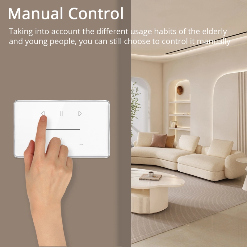 Zemismart Zigbee US Curtain Switch for Roller Shade Motor Smart Shutter Switch With Percentage Control works with Tuya Alexa Google Home