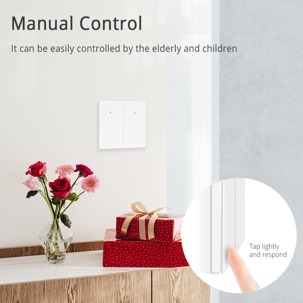 Zemismart Tuya WiFi Smart Light Switch Alexa Google Home Smart Life Voice Control Neutral Required EU Wall Push Button Switches