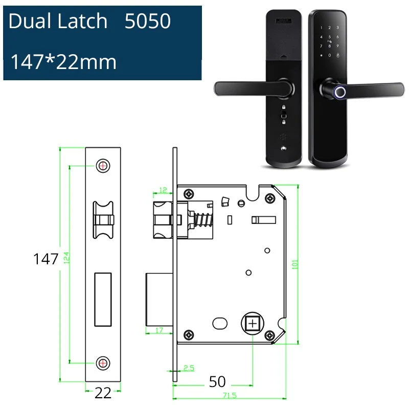 Zemismart Wifi Smart Digital Door Lock A270 Fingerprint IC Card Key Password Unlock with Doorbell Required Remote APP Unlock works with Tuya