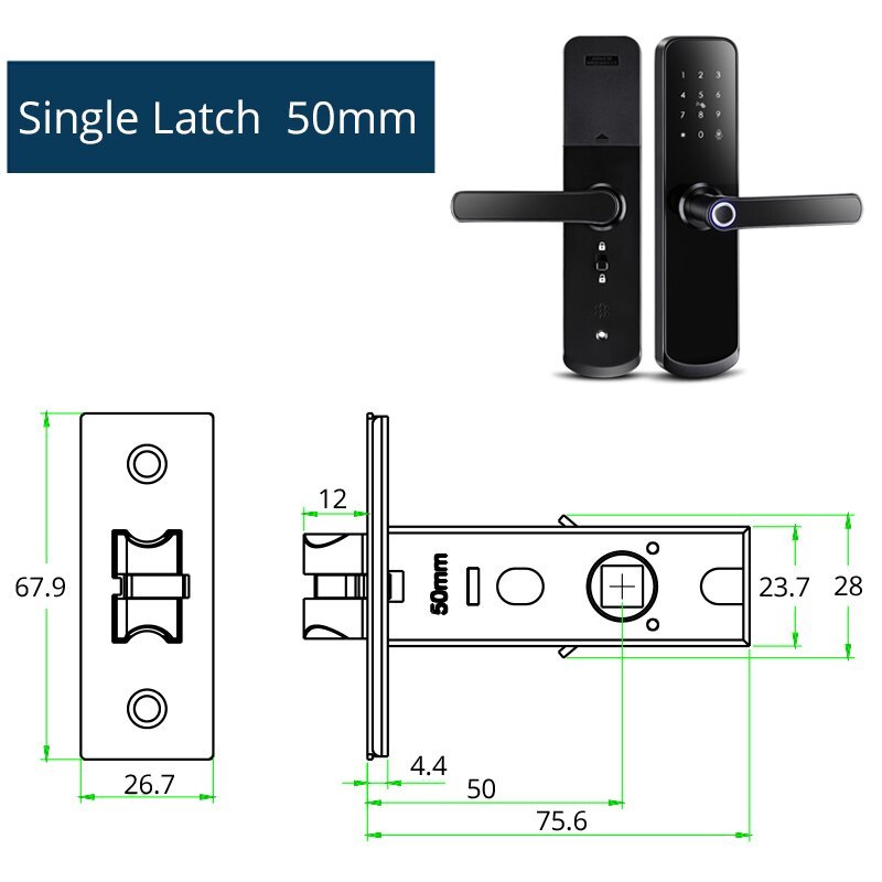 Zemismart Wifi Smart Digital Door Lock A270 Fingerprint IC Card Key Password Unlock with Doorbell Required Remote APP Unlock works with Tuya