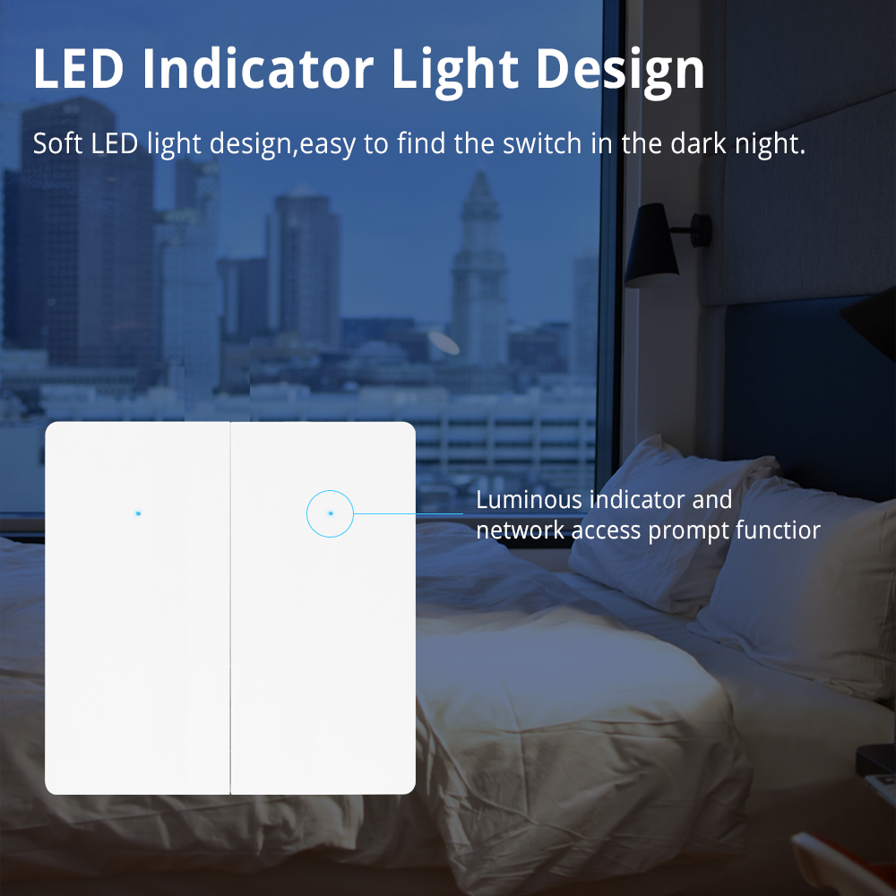 Zemismart Tuya WiFi Smart Light Switch Alexa Google Home Smart Life Voice Control Neutral Required EU Wall Push Button Switches