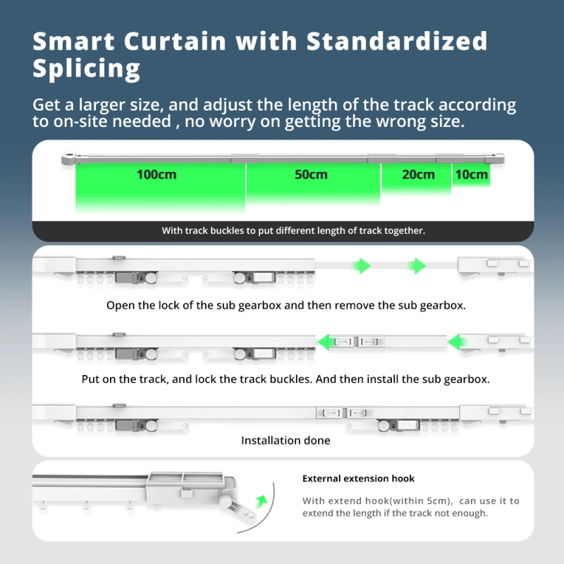 Zemismart Matter Over Thread Slide Curtain Smart HomeKit SmartThings Google Home APP Control by Siri Voice Control