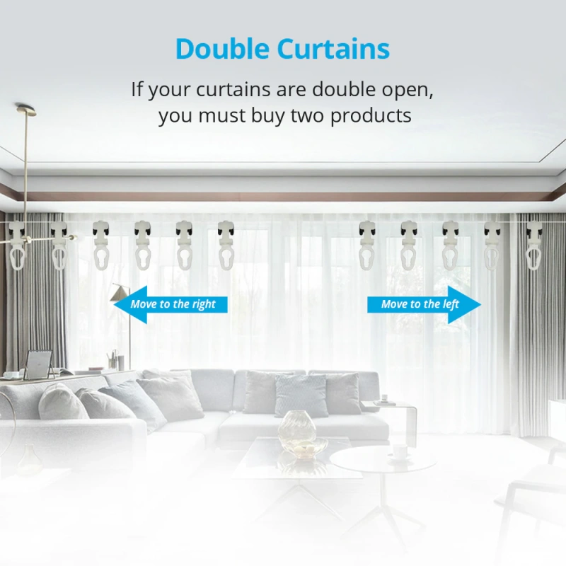Hook of Zemismart Electric Curtain for S fold Curtains Snake Tape Curtain 6cm 8cm