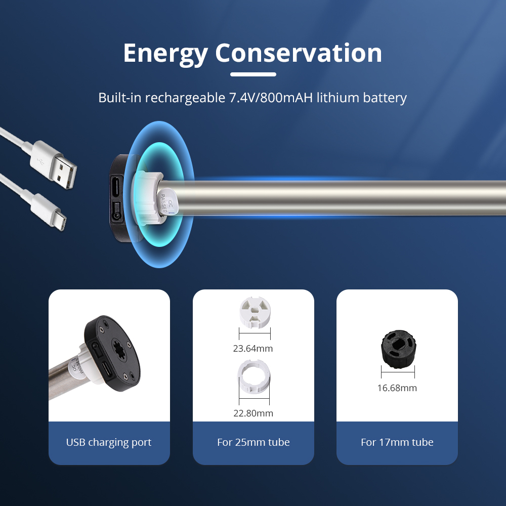 Zemismart Zigbee Roller Blind Motor for 17mm 25mm Tube Built-in Battery Shade Engine Smart Life works with Tuya Alexa Google Home Control