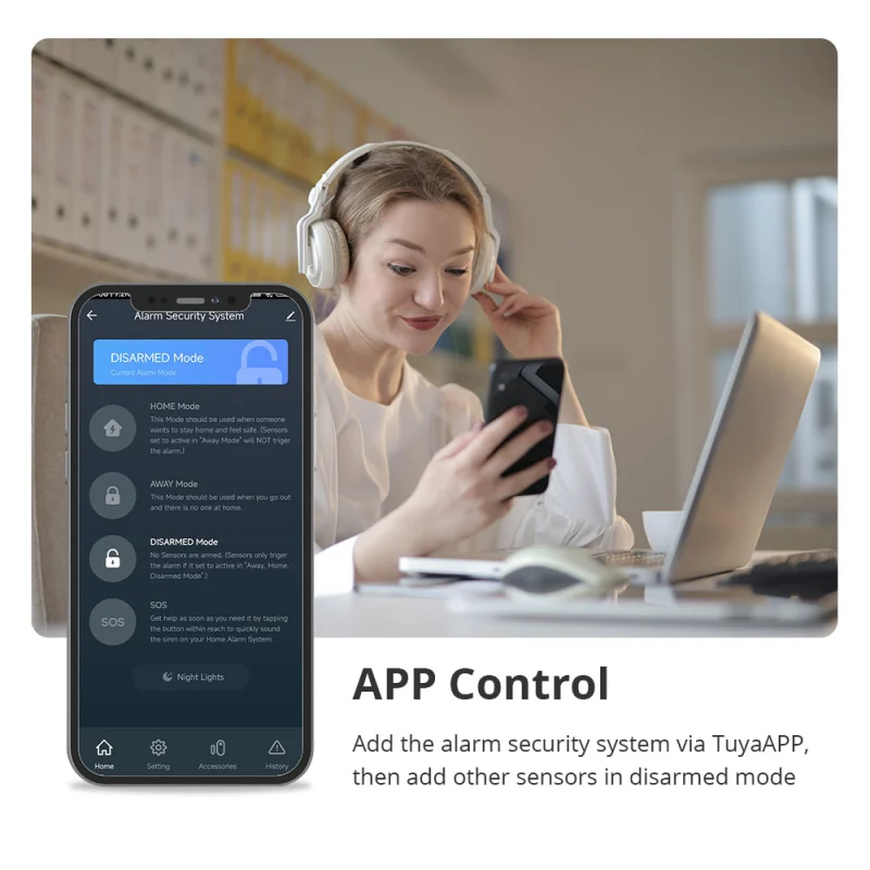 Zemismart WiFi Alarm Wireless Home Security System PIR Motion Detector Door Sensor 433Mhz Remote works with Tuya Smart Home Burglar Kits