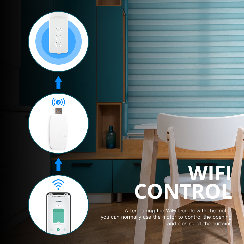 Zemismart New Version Wifi Smart Blind Driver Solar Panel Optional Roller Shade Motor Power By Battery works with Tuya Alexa Google Home