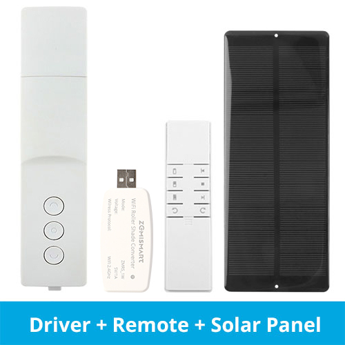Zemismart New Version Wifi Smart Blind Driver Solar Panel Optional Roller Shade Motor Power By Battery works with Tuya Alexa Google Home
