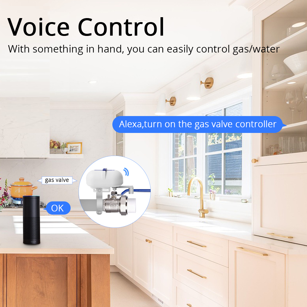 Zemismart Smart Zigbee Water Gas Pipeline Remote Valve Controller Shut Off Water Timer works with Tuya Smart Life APP Alexa Google Home Voice Control
