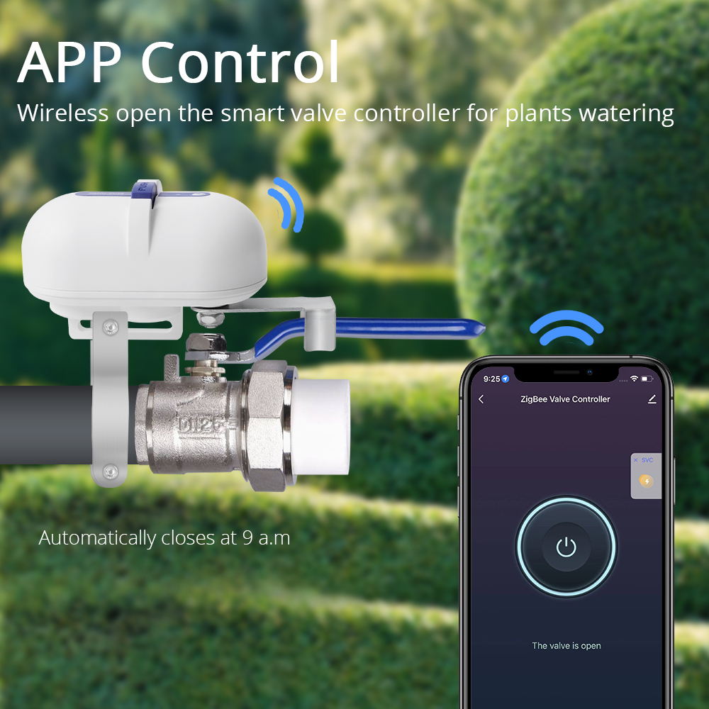 Zemismart Smart Zigbee Water Gas Pipeline Remote Valve Controller Shut Off Water Timer works with Tuya Smart Life APP Alexa Google Home Voice Control