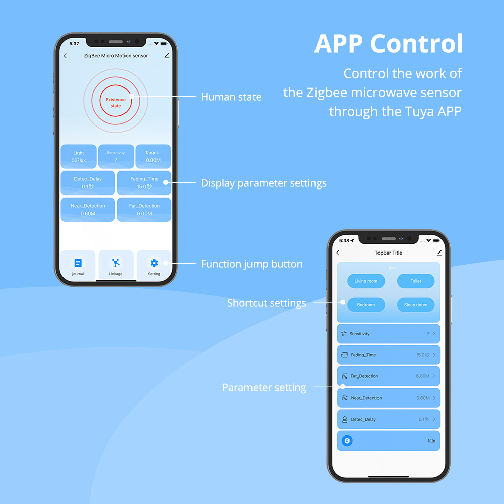 Zemismart Zigbee Smart Human Presence Detector Mrcrowave Radar Ceiling Sensor For Home Security works with Tuya Smart Life APP Control