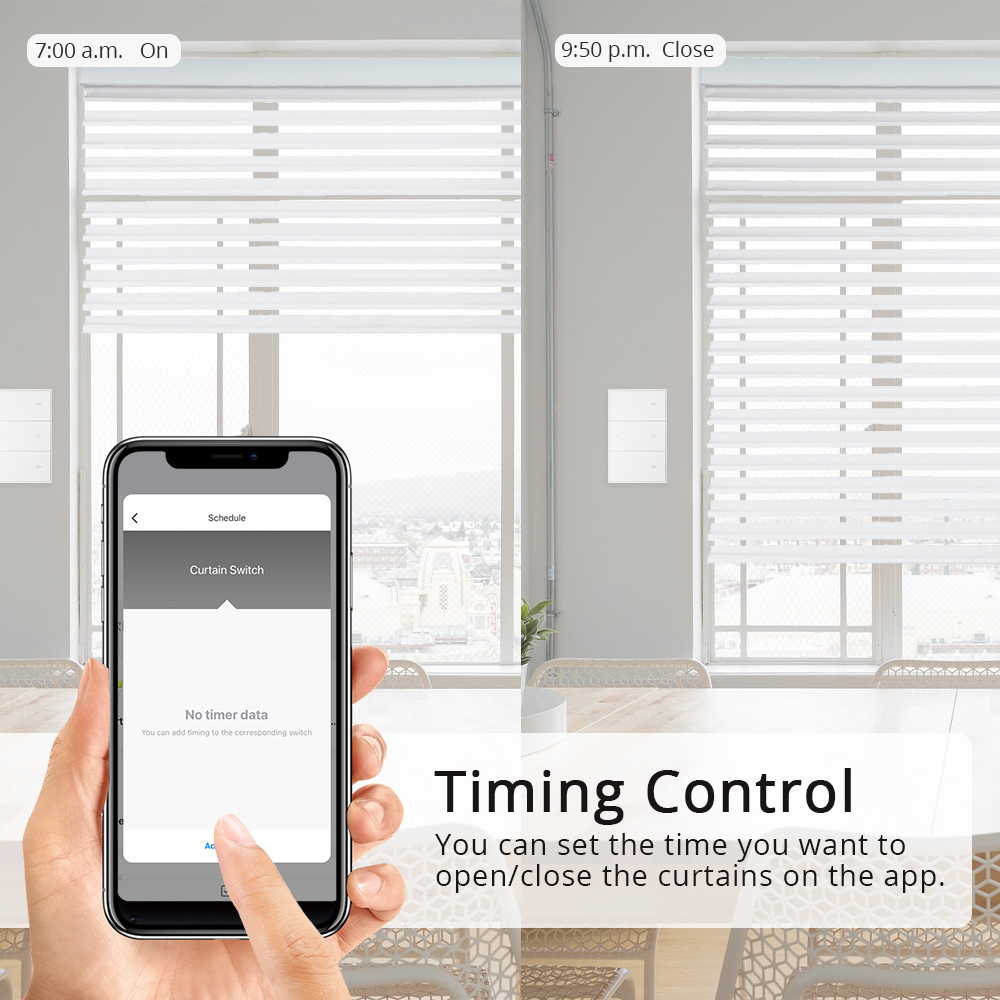 Zemismart Zigbee Smart Curtain Switch for Electric Roller Shade US Shutter Switch works with Tuya with Percentage Control Alexa Google Home