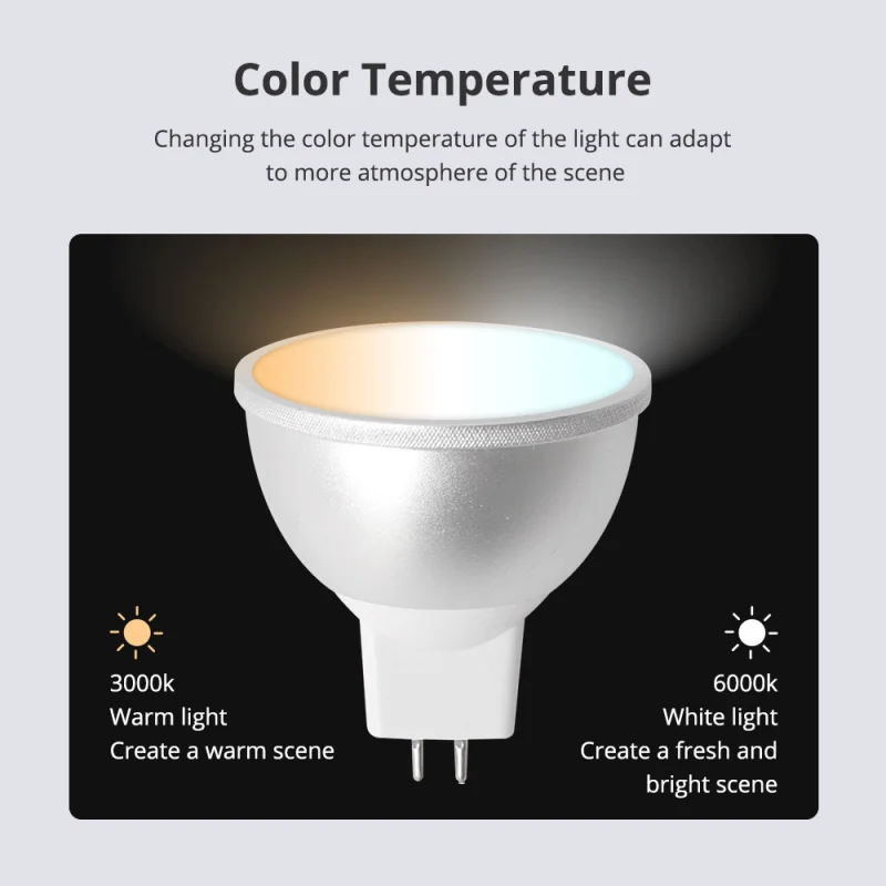 Zemismart Gu5.3 LED Bulb MR16 WiFi Alexa Google Home Assistant works with Tuya Smart Life APP Remote Control RGBCW LED Light Dimmer Lamp
