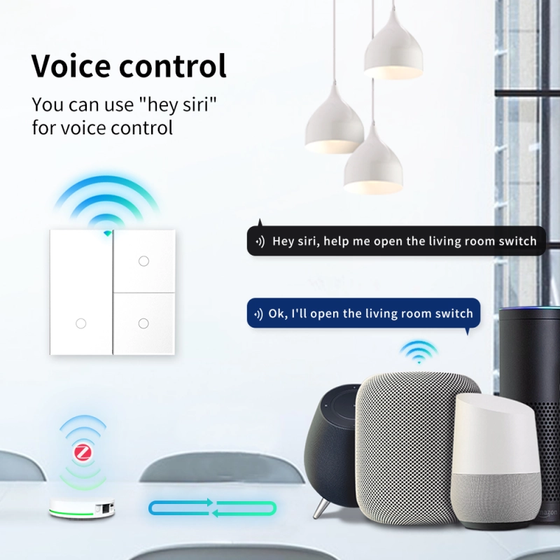 Zemismart Tuya Zigbee Smart Wall Light Switch EU Push Button Interruptor 1 2 3 Gangs HomeKit Alexa Google Home Voice Control