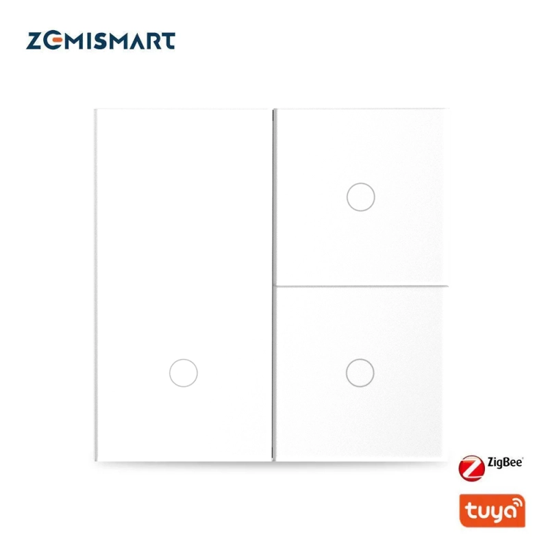 Zemismart Tuya Zigbee Smart Wall Light Switch EU Push Button Interruptor 1 2 3 Gangs HomeKit Alexa Google Home Voice Control