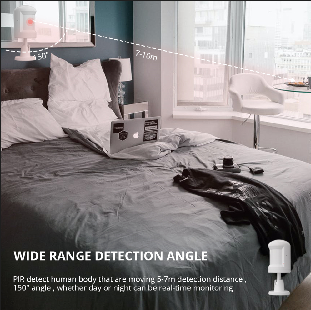 Zemismart Zigbee PIR Motion Sensor Smart Human Body Detector Home Security System works with Tuya