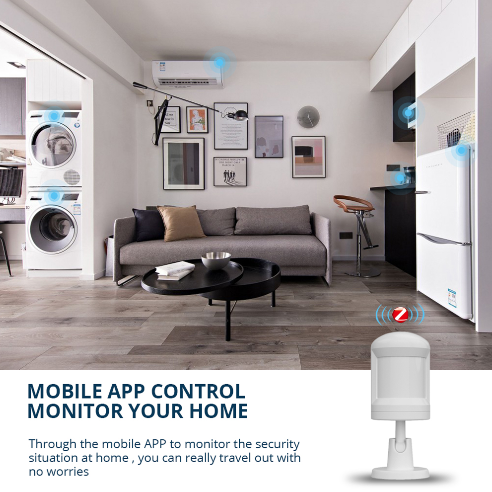 Zemismart Zigbee PIR Motion Sensor Smart Human Body Detector Home Security System works with Tuya