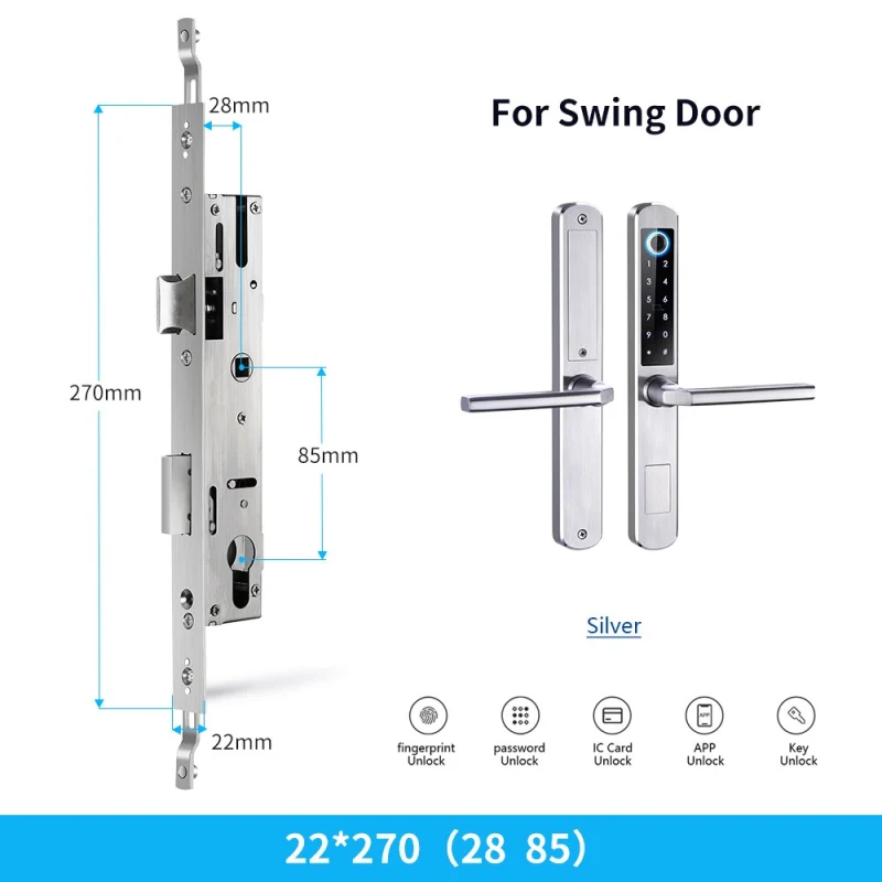 Zemismart WiFi Smart Fingerprint Door Lock IP64 Outdoor Home Security Lock Password IC Cards Key Required App Unlock works with Tuya