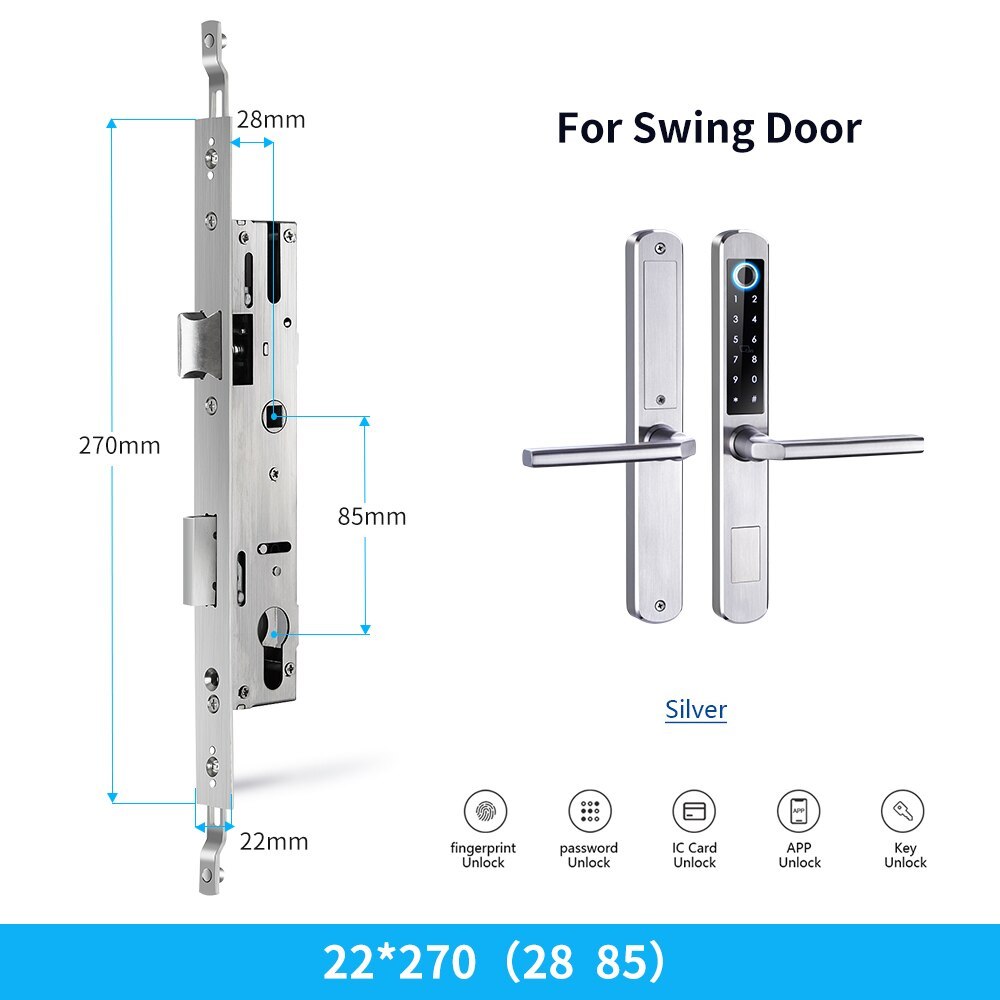 Zemismart WiFi Smart Fingerprint Door Lock IP64 Outdoor Home Security Lock Password IC Cards Key Required App Unlock works with Tuya