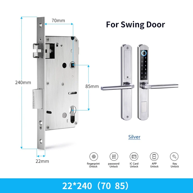 Zemismart WiFi Smart Fingerprint Door Lock IP64 Outdoor Home Security Lock Password IC Cards Key Required App Unlock works with Tuya