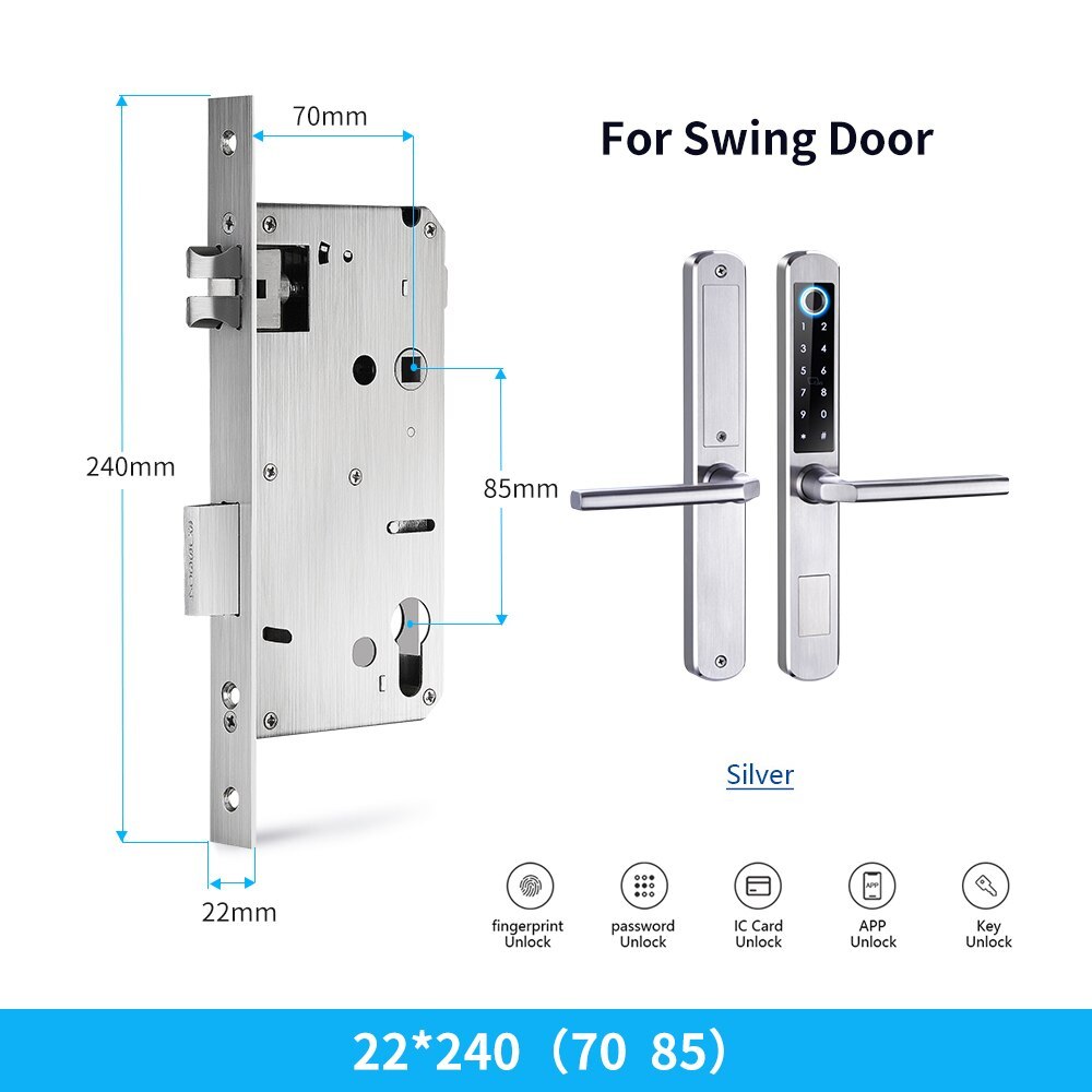 Zemismart WiFi Smart Fingerprint Door Lock IP64 Outdoor Home Security Lock Password IC Cards Key Required App Unlock works with Tuya