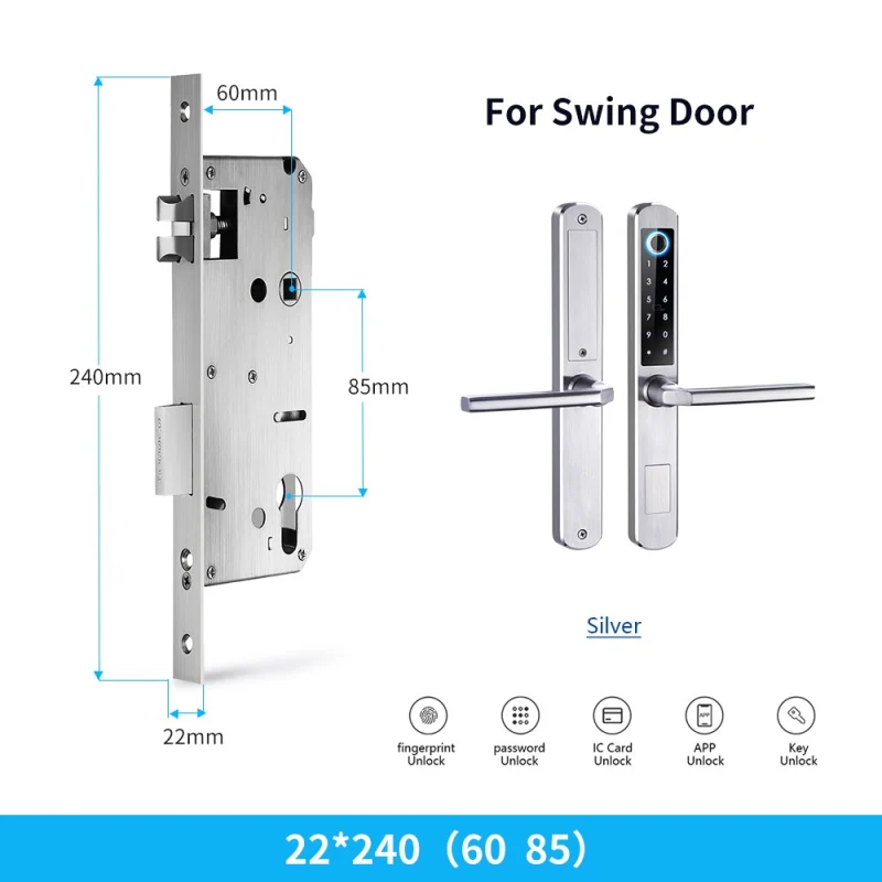 Zemismart WiFi Smart Fingerprint Door Lock IP64 Outdoor Home Security Lock Password IC Cards Key Required App Unlock works with Tuya
