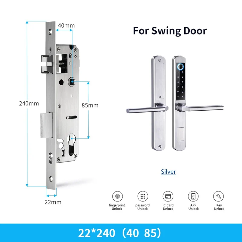 Zemismart WiFi Smart Fingerprint Door Lock IP64 Outdoor Home Security Lock Password IC Cards Key Required App Unlock works with Tuya