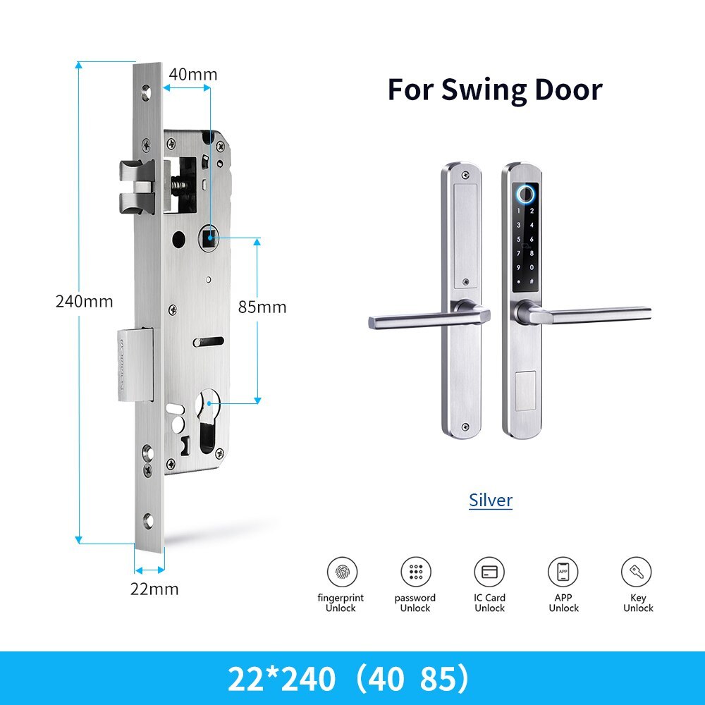 Zemismart WiFi Smart Fingerprint Door Lock IP64 Outdoor Home Security Lock Password IC Cards Key Required App Unlock works with Tuya