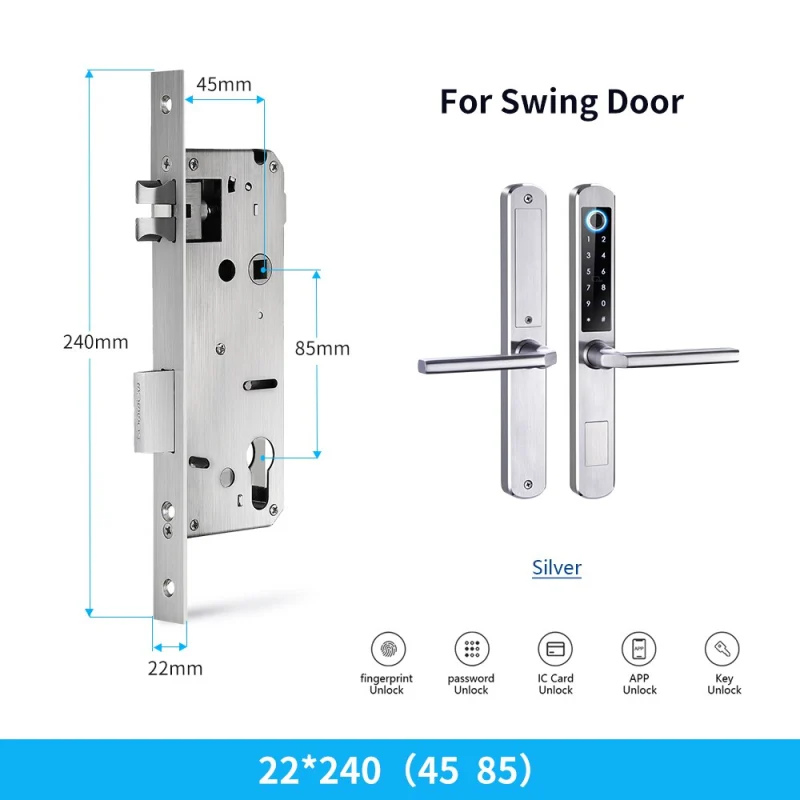 Zemismart WiFi Smart Fingerprint Door Lock IP64 Outdoor Home Security Lock Password IC Cards Key Required App Unlock works with Tuya