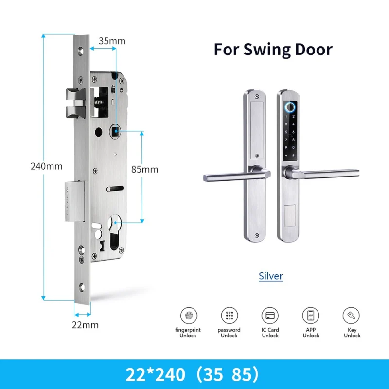 Zemismart WiFi Smart Fingerprint Door Lock IP64 Outdoor Home Security Lock Password IC Cards Key Required App Unlock works with Tuya