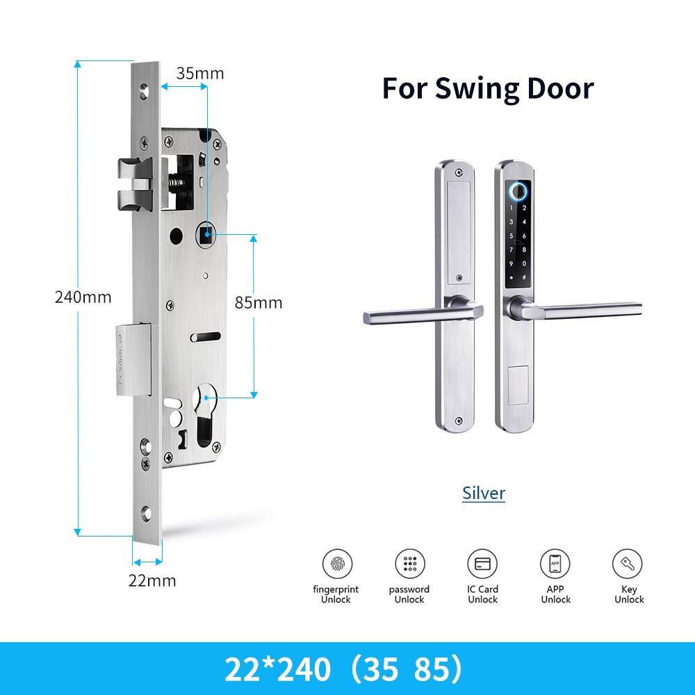 Zemismart WiFi Smart Fingerprint Door Lock IP64 Outdoor Home Security Lock Password IC Cards Key Required App Unlock works with Tuya