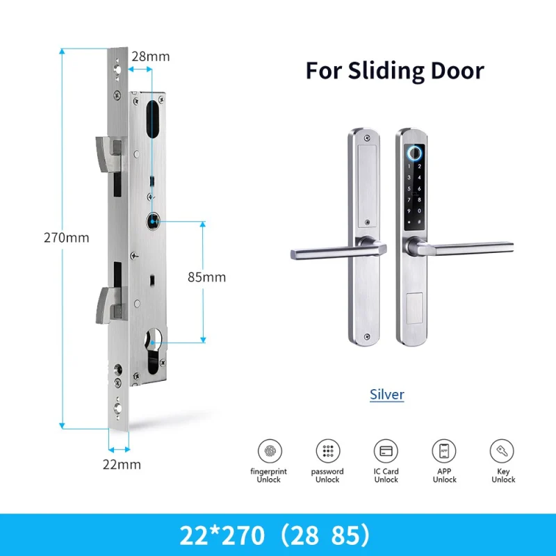 Zemismart WiFi Smart Fingerprint Door Lock IP64 Outdoor Home Security Lock Password IC Cards Key Required App Unlock works with Tuya