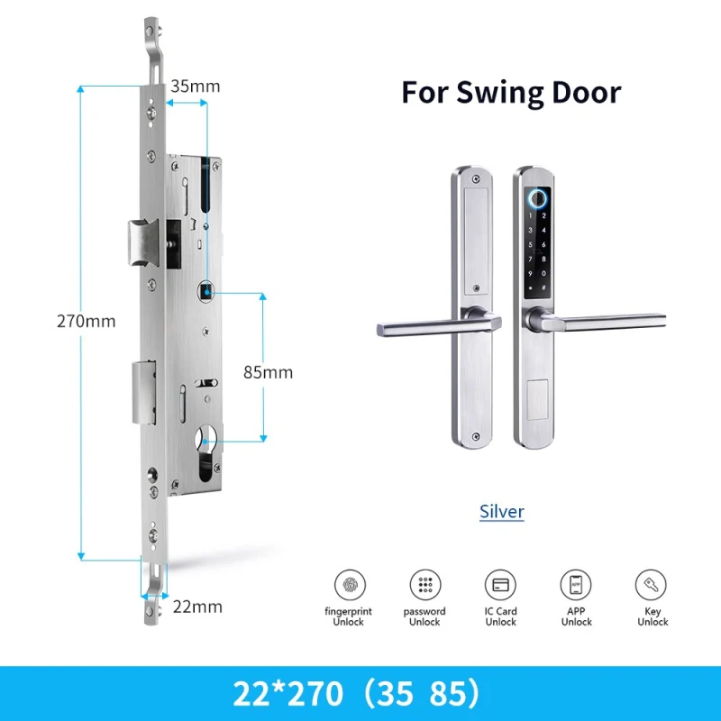 Zemismart WiFi Smart Fingerprint Door Lock IP64 Outdoor Home Security Lock Password IC Cards Key Required App Unlock works with Tuya