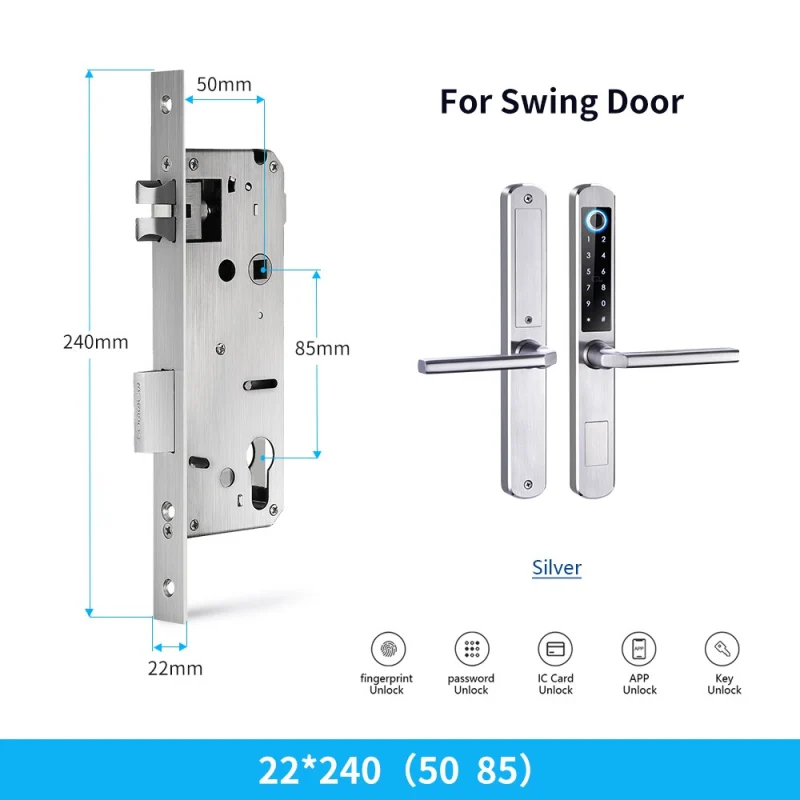 Zemismart WiFi Smart Fingerprint Door Lock IP64 Outdoor Home Security Lock Password IC Cards Key Required App Unlock works with Tuya