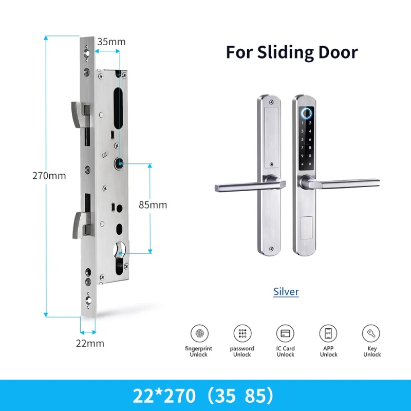 Zemismart WiFi Smart Fingerprint Door Lock IP64 Outdoor Home Security Lock Password IC Cards Key Required App Unlock works with Tuya