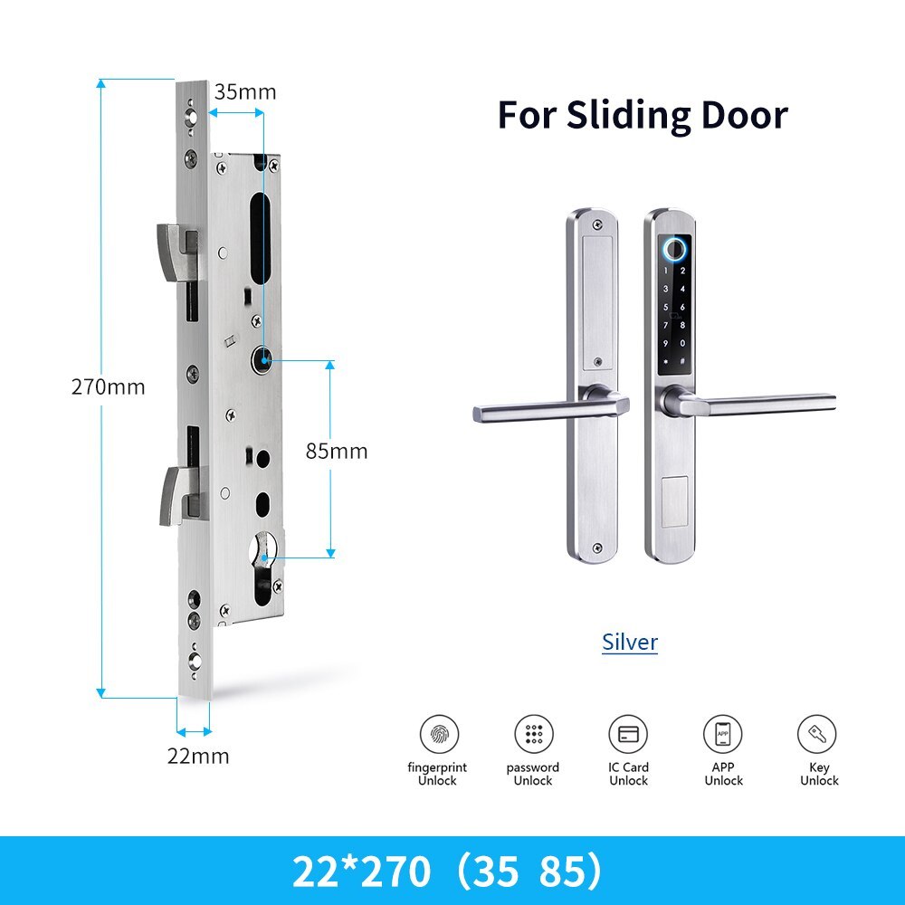 Zemismart WiFi Smart Fingerprint Door Lock IP64 Outdoor Home Security Lock Password IC Cards Key Required App Unlock works with Tuya