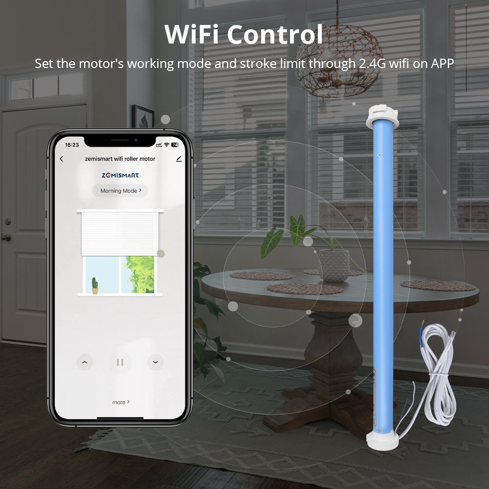 Zemismart Smart WiFi Roller Blind Motor for 37 38mm Tube Electric Curtain Shade Engine works with Tuya Smart Life APP Alexa Google Home Voice Control