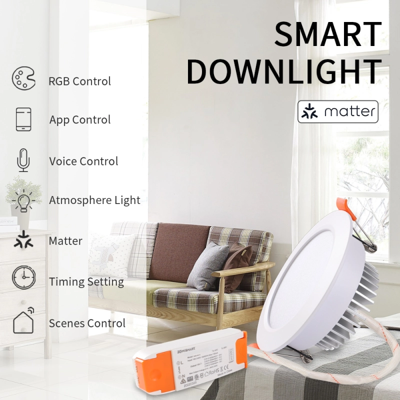 Zemismart WiFi Matter LED Recessed Light with AU Plug 2.5 / 3.5 / 4 Inch Downlight  RGBW Dimmable Alexa HomeKit Google Home SmartThings Control